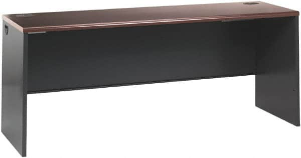 Hon - Steel-Reinforced High-Pressure Laminate/Metal Desk Shell - 60" Wide x 30" Deep x 29" High, Mahogany/Charcoal - Americas Industrial Supply