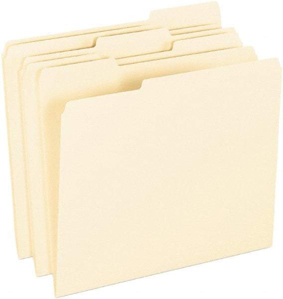 Pendaflex - 8-1/2 x 11", Letter Size, Manila, File Folders with Top Tab - 11 Point Stock, 1/3 Tab Cut Location - Americas Industrial Supply