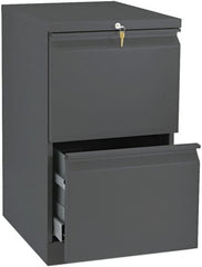 Hon - 15" Wide x 28" High x 19-7/8" Deep, 2 Drawer Mobile Pedestal - Steel, Charcoal - Americas Industrial Supply