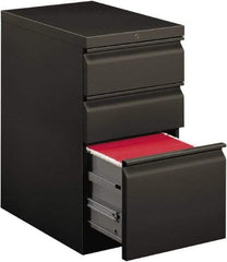 Hon - 15" Wide x 28" High x 22-7/8" Deep, 3 Drawer Mobile Pedestal - Steel, Charcoal - Americas Industrial Supply