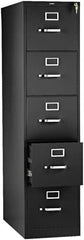 Hon - 26" Wide x 60" High x 26-1/2" Deep, 5 Drawer Vertical File with Lock - Steel, Black - Americas Industrial Supply