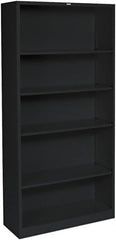 Hon - 6 Shelf, 72" High x 36" Wide Bookcase - 14.19" Deep, Wood Veneer, Medium Oak - Americas Industrial Supply