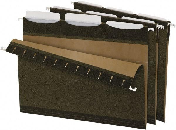 Pendaflex - 8-1/2 x 11", Letter Size, Standard Green, Standard Hanging File Folders - 11 Point Stock, 1/3 Tab Cut Location - Americas Industrial Supply