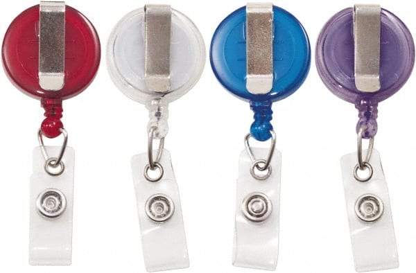 ADVANTUS - 30 Inch Long, Retractable ID Holder Strap - Assorted Colors, 4 Pack - Americas Industrial Supply