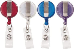 ADVANTUS - 30 Inch Long, Retractable ID Holder Strap - Assorted Colors, 4 Pack - Americas Industrial Supply