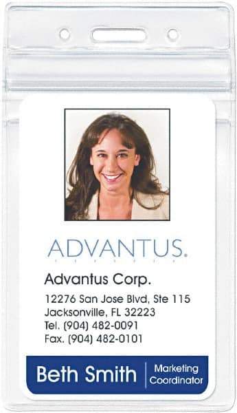 ADVANTUS - Various Attachment Types Badge Holder - Clear - Americas Industrial Supply
