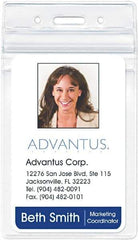 ADVANTUS - Various Attachment Types Badge Holder - Clear - Americas Industrial Supply