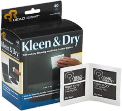 READ RIGHT - Pre-Moistened Screen Cleaning Wipes - Box, 5" x 5" Sheet Size, White - Americas Industrial Supply