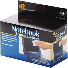 READ RIGHT - Pre-Moistened Screen Cleaning Wipes - Box, 5" x 7" Sheet Size, White - Americas Industrial Supply