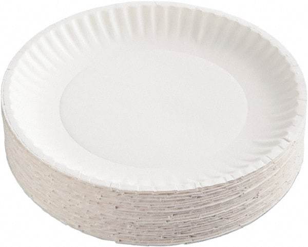 AJM Packaging Corporation - Coated Paper Plates, 9" - White - Americas Industrial Supply