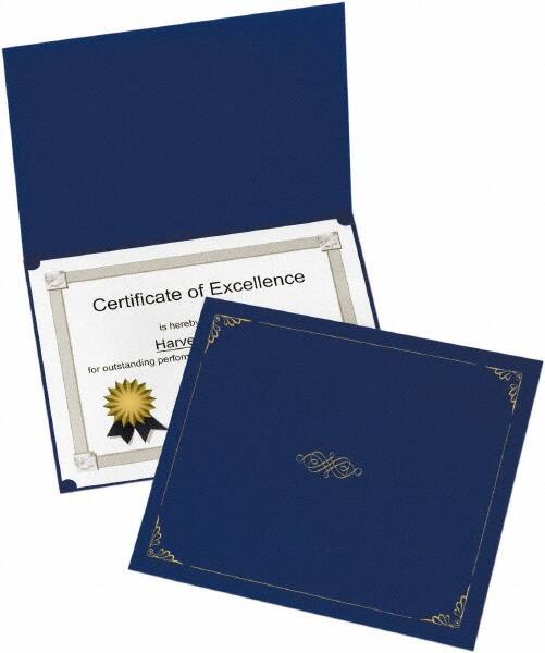 OXFORD - 5 Piece Dark Blue Document Holders-Certificate/Document - 9-3/4" High x 12-1/2" Wide - Americas Industrial Supply