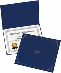 OXFORD - 5 Piece Dark Blue Document Holders-Certificate/Document - 9-3/4" High x 12-1/2" Wide - Americas Industrial Supply