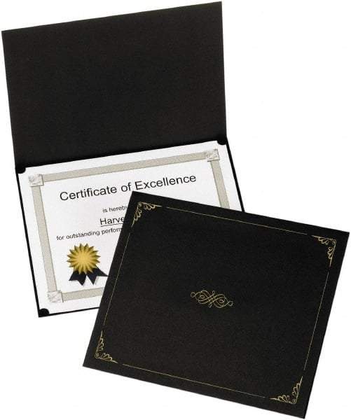 OXFORD - 5 Piece Black Document Holders-Certificate/Document - 9-3/4" High x 12-1/2" Wide - Americas Industrial Supply