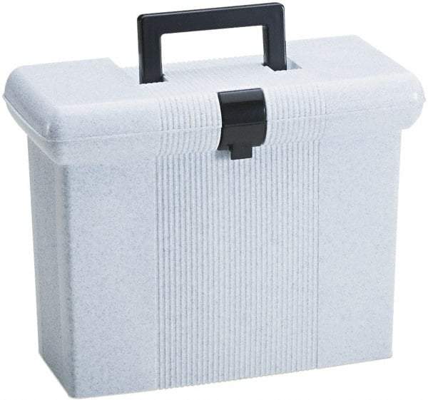 Pendaflex - 1 Compartment, 14-7/8 Inch Wide x 6-1/2 Inch Deep x 11-7/8 Inch High, Portable Storage Box - Plastic, Granite - Americas Industrial Supply