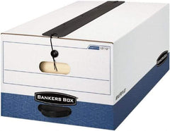 BANKERS BOX - 1 Compartment, 15 Inch Wide x 24 Inch Deep x 10 Inch High, File Storage Box - Paper, White and Blue - Americas Industrial Supply