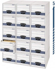 BANKERS BOX - 1 Compartment, 15 Inch Wide x 23 Inch Deep x 10 Inch High, File Storage Box - Steel Wire Frame, White and Blue - Americas Industrial Supply