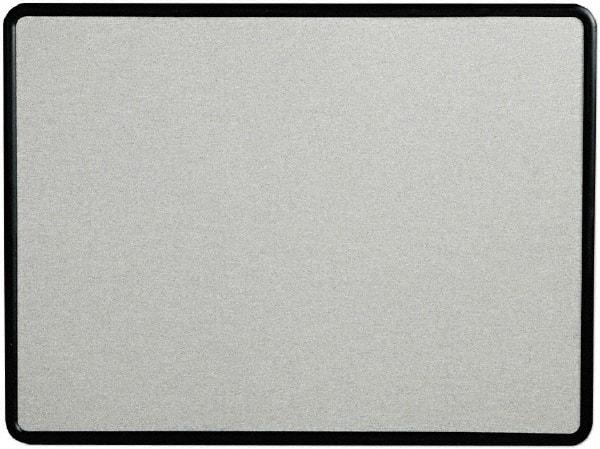 Quartet - 48" Wide x 36" High Open Cork Bulletin Board - Fabric, Gray - Americas Industrial Supply