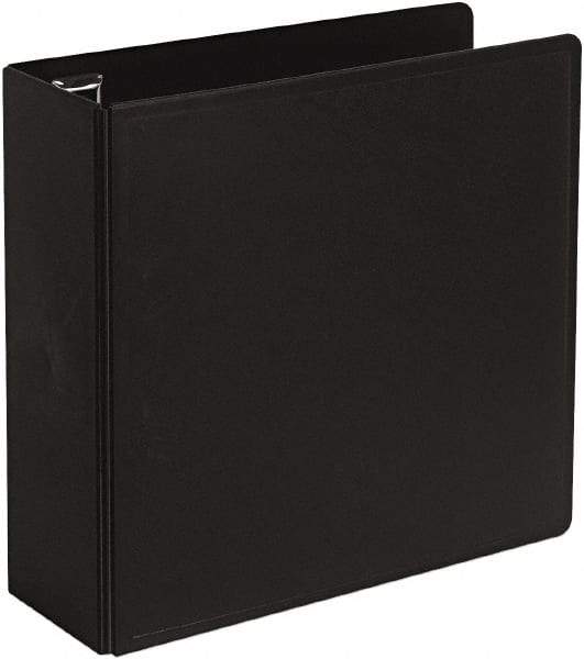 Cardinal - 4" Sheet Capacity, 8-1/2 x 11", Non-View Ring Binder - Vinyl, Black - Americas Industrial Supply