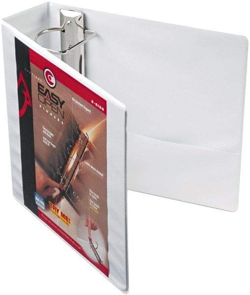 Cardinal - 3" Sheet Capacity, 8-1/2 x 11", View Ring Binder - Vinyl, White - Americas Industrial Supply