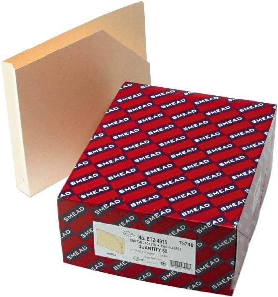 Samsill - 8-1/2 x 11", Letter Size, Manila, File Jackets/Sleeve/Wallet with Expanding End Tab Jacket - 11 Point Stock, Straight Tab Cut Location - Americas Industrial Supply