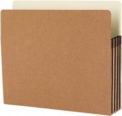 Samsill - 8-1/2 x 11", Letter Size, Manila/Redrope, Expandable File Folders with Drop Front & Top Tab Pocket - 11 Point Stock, Straight Tab Cut Location - Americas Industrial Supply