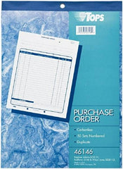 TOPS - 50 Sheet, 8-3/8 x 10-3/16", Purchase Order Book - White - Americas Industrial Supply