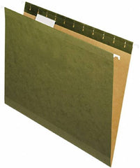 Pendaflex - 8-1/2 x 11", Letter Size, Standard Green, Standard Hanging File Folders - 11 Point Stock, 1/5 Tab Cut Location - Americas Industrial Supply