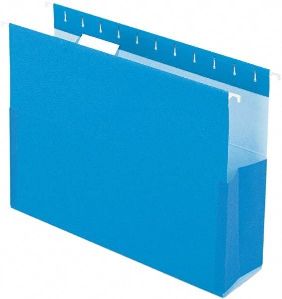 Pendaflex - 8-1/2 x 11", Letter Size, Blue, Box Bottom Hanging File Folders with Sides - 11 Point Stock - Americas Industrial Supply