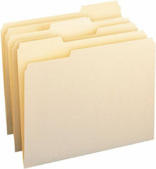 Samsill - 8-1/2 x 11", Letter Size, Manila, File Folders with Top Tab - 11 Point Stock, 1/3 Tab Cut Location - Americas Industrial Supply