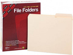 Samsill - 8-1/2 x 11", Letter Size, Manila, File Folders with Top Tab - 11 Point Stock, 2/5 Tab Cut Location - Americas Industrial Supply