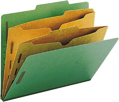 Samsill - 8-1/2 x 11", Letter Size, Blue, Classification Folders with Top Tab Fastener - 11 Point Stock, 2/5 Tab Cut Location - Americas Industrial Supply