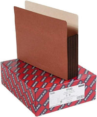 Samsill - 8-1/2 x 11", Letter Size, Manila/Redrope, Expandable File Folders with Drop Front & Top Tab Pocket - 11 Point Stock, Straight Tab Cut Location - Americas Industrial Supply