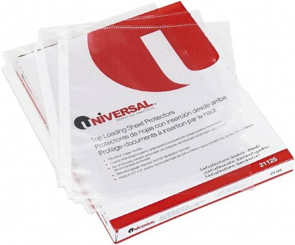 UNIVERSAL - 100 Piece Clear Sheet Protectors-Ring Binder - 11" High x 8-1/2" Wide - Americas Industrial Supply