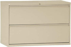 ALERA - 42" Wide x 29" High x 19-1/4" Deep, 2 Drawer Lateral File with Lock - Steel, Putty - Americas Industrial Supply