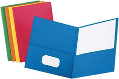 OXFORD - 8-1/2 x 11", Letter Size, Assorted Colors, Pocket Folders - 11 Point Stock - Americas Industrial Supply