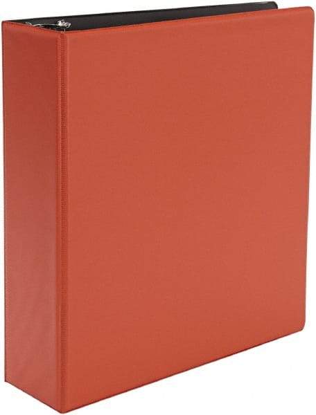 UNIVERSAL - 3" Sheet Capacity, 11 x 8-1/2", Non-View Ring Binder - Suede Finish Vinyl, Red - Americas Industrial Supply