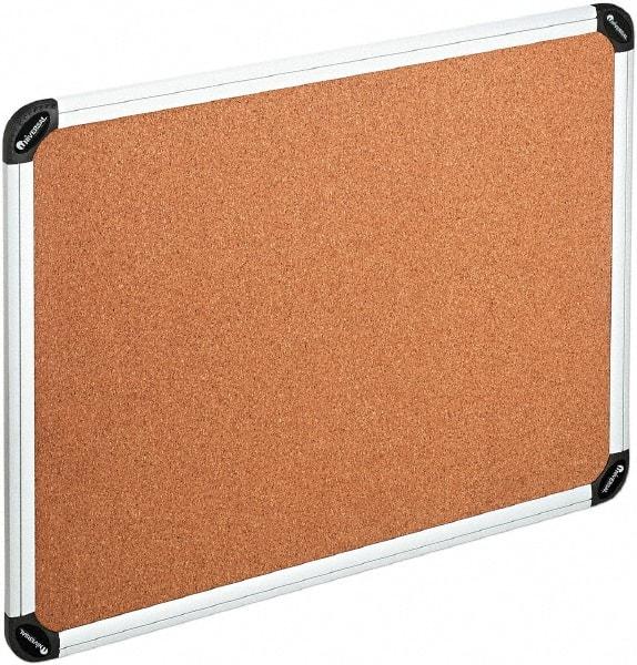 UNIVERSAL - 36" Wide x 24" High Open Cork Bulletin Board - Natural Cork, Silver Frame - Americas Industrial Supply