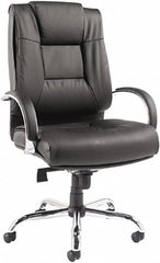 ALERA - 31" High Big & Tall/Petite/24-7 Chair - 22" Wide x 21" Deep, Soft Leather Seat, Black - Americas Industrial Supply