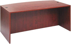 ALERA - Woodgrain Laminate Bow Front Desk - 71" Wide x 35" Deep x 41" High, Medium Cherry - Americas Industrial Supply