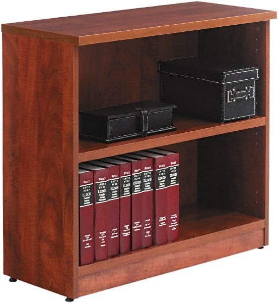 ALERA - 2 Shelf, 29" High x 31" Wide Bookcase - 14" Deep, Wood, Medium Cherry - Americas Industrial Supply