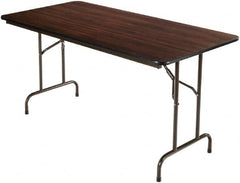 ALERA - 60" Long x 30" Wide x 29" High, Rectangular Folding Table - Walnut - Americas Industrial Supply