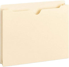 Samsill - 8-1/2 x 11", Letter Size, Manila, File Jacket/Sleeve/Wallet with Expanding Jacket - 11 Point Stock, Straight Tab Cut Location - Americas Industrial Supply