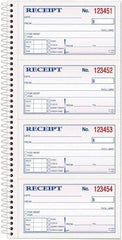 TOPS - 200 Sheet, 2-3/4 x 4-3/4", Receipt Book - White - Americas Industrial Supply