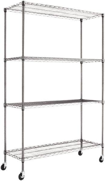 ALERA - 4 Shelf Wire Shelving Unit - 18" Deep x 72" High, - Americas Industrial Supply