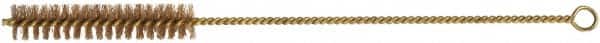 Ampco - 13/16" Diam Helical Phosphorus Bronze Alloy Tube Brush - Single Spiral, 0.008" Filament Diam, 4" Brush Length, 12-1/2" OAL - Americas Industrial Supply