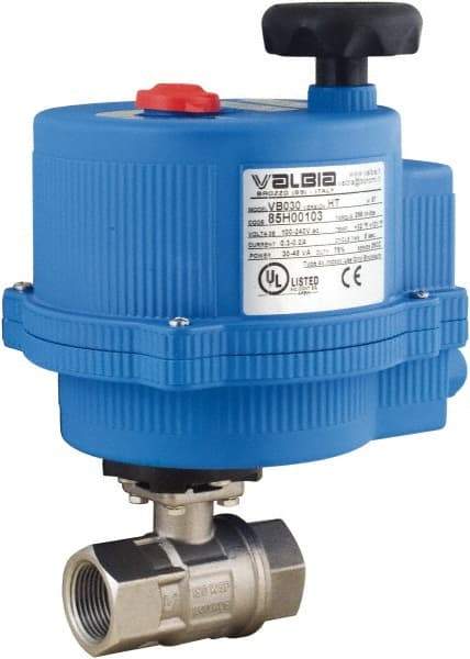 BONOMI - 1" Pipe, 24 VAC, DCV Voltage 1,000 psi WOG Rating 316 Stainless Steel Electric Actuated Ball Valve - PTFE Seal, Full Port, 150 psi WSP Rating, NPT End Connection - Americas Industrial Supply