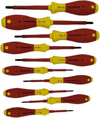Wiha - 10 Piece T6 to T30 Ergonomic Handle Torx Driver Set - T-6, T-7, T-8, T-9, T-10, T-15, T-20, T-25, T-27, T-30 - Americas Industrial Supply