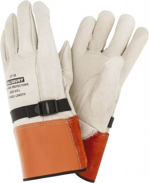 Salisbury by Honeywell - Class 0, Size L (8), 12" Long, Cowhide Leather Protector - Tan/Orange - Americas Industrial Supply