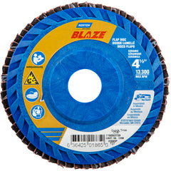 ‎4-1/2 × 7/8″ Blaze Plastic Flat Flap Disc Type 27 36 Grit R980P Premium Ceramic Alumina - Americas Industrial Supply