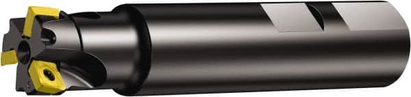 Sandvik Coromant - 1" Cut Diam, 5.5mm Max Depth of Cut, 3/4" Shank Diam, 3-1/2" OAL, Indexable Square Shoulder End Mill - 490R-08T308 Inserts, Weldon Shank, 90° Lead Angle, Through Coolant, Series CoroMill 490 - Americas Industrial Supply